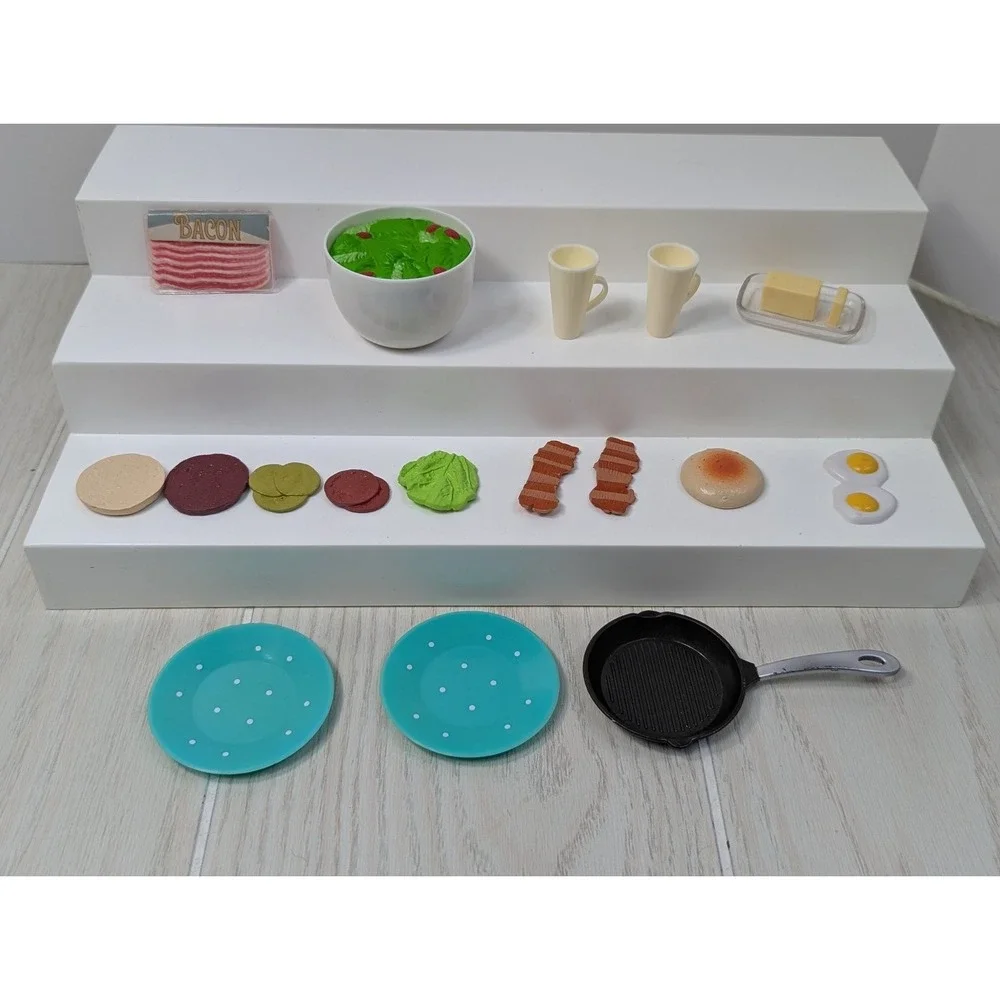 Our Generation Battat + Doll Accessories Burger Breakfast Food Dishes‎ lot